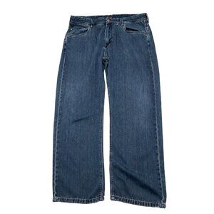 Tommy Bahama Jeans Men 38/30 Blue Stretch Bootcut Leg Cotton‎ Tencel Comfort